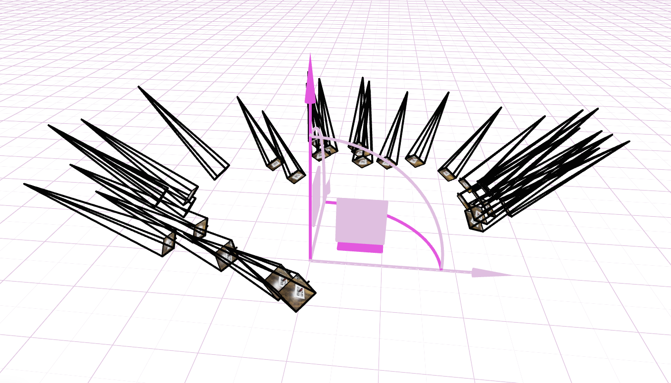 Interactive camera frustums view